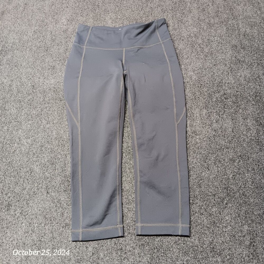 Athleta Capri Leggings Women Small Gray Stretch‎ Waist Athleisure Revelation